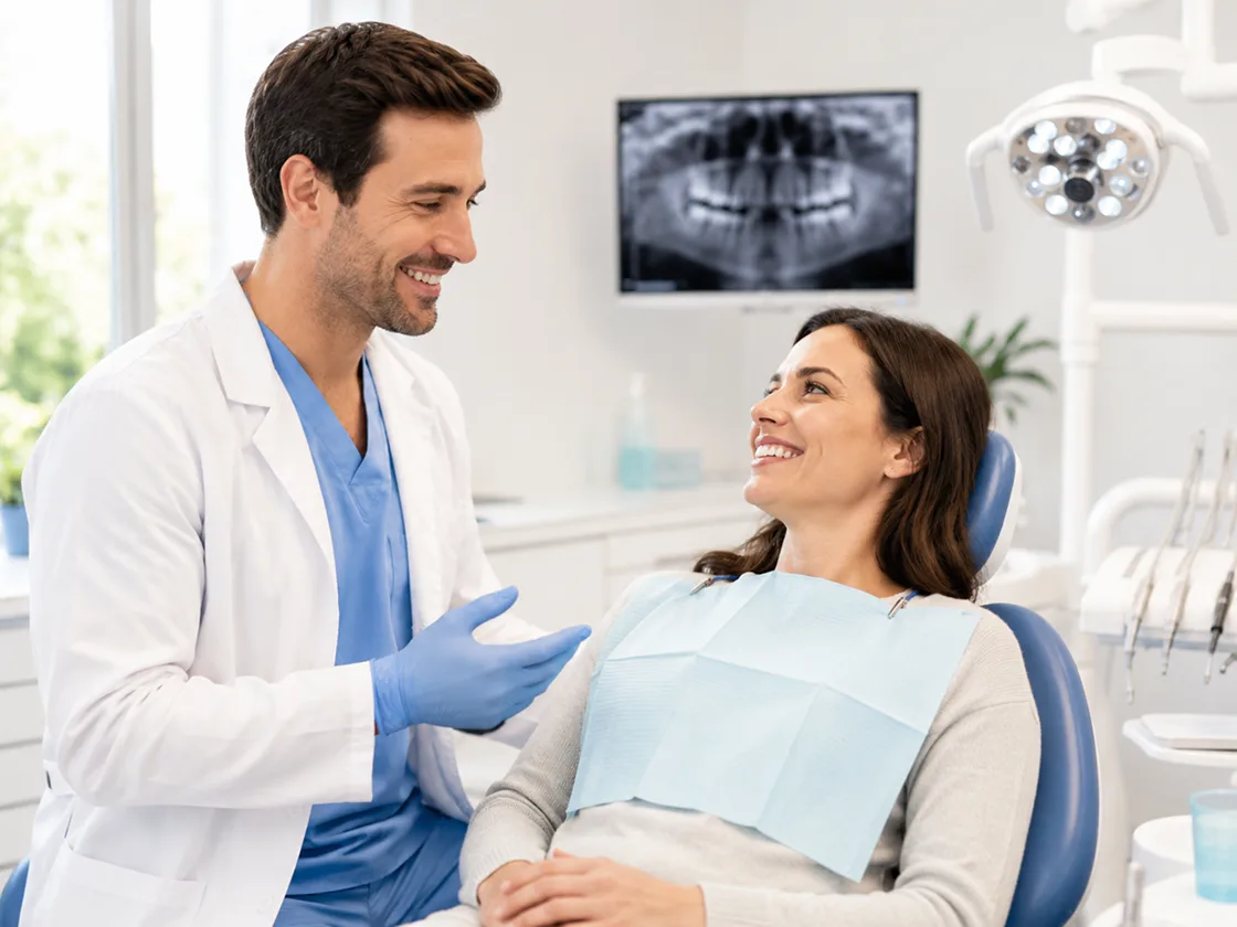 Cone-beam dental scan showing jawbone height and sinus position before implant planning